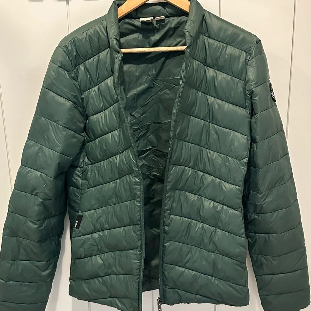 Green Quilted Roxy Puffer Jacket - Picture 3 of 6